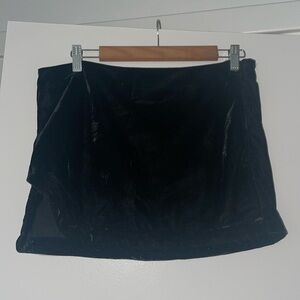 Free People Black Velvet Mini Skirt